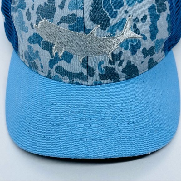 RepYourWater Trucker Hat Cap Snapback Adjustable Fly Fishing Apparel Blue Camo - Picture 3 of 11